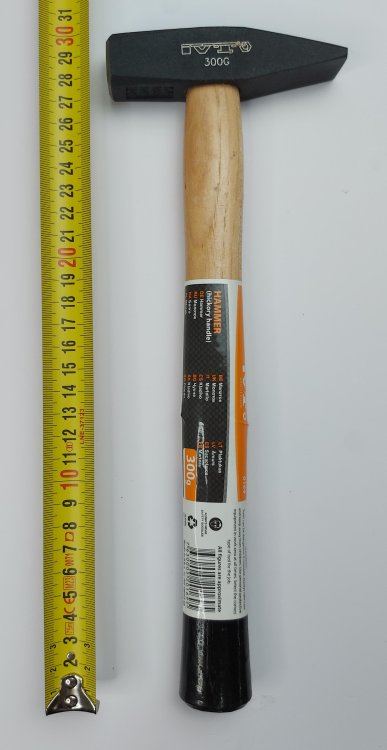 0169 Молоток с деревянной  ручкой 300 гр - Фото 2