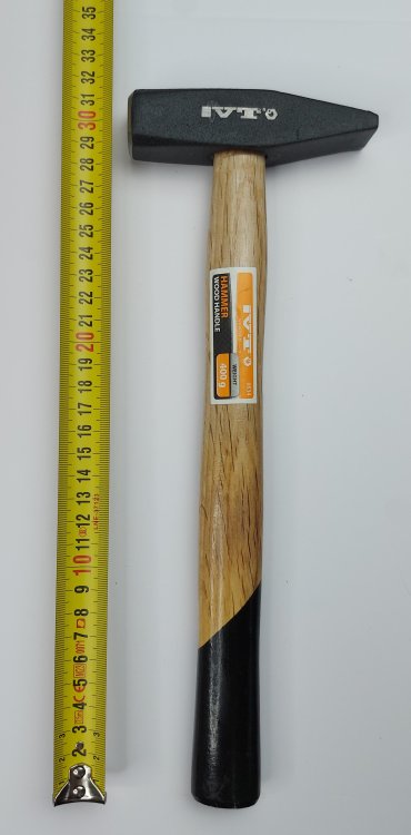 Молоток с деревянной  ручкой 400 гр - Фото 2