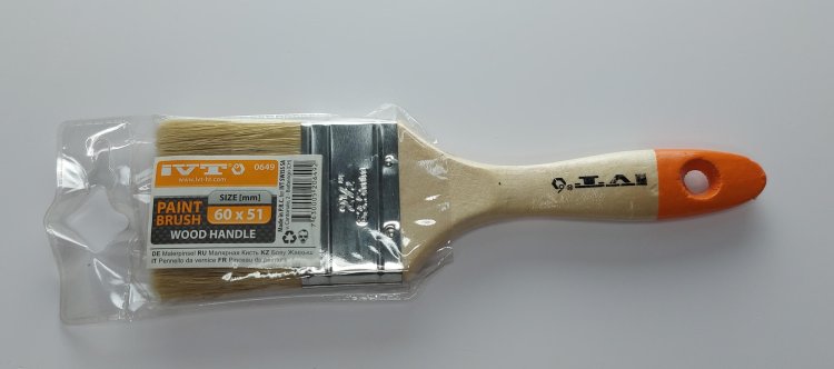 0649 Кисть малярная с деревянной ручкой 60 мм   - Фото 1