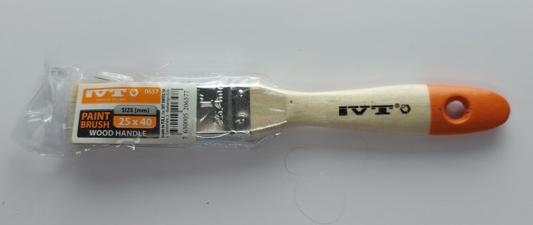 0657 Кисть малярная с деревянной ручкой 25 мм     - Фото 1